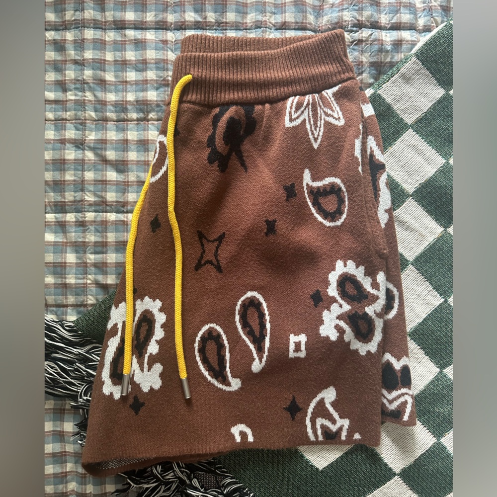 MNML Brown Paisley Fleece Shorts
